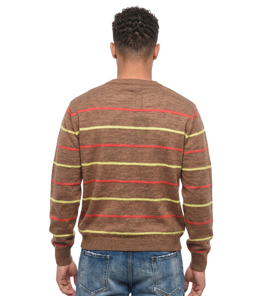 Brown Stripes Logo Sweater 2