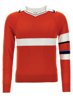 Red V-Neck Collar Sweater 1