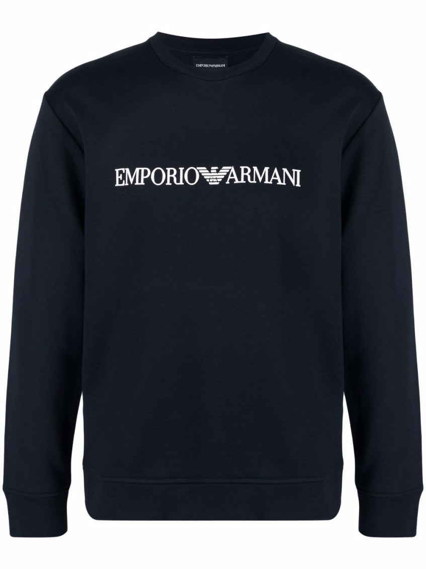 Blue Logo cotton blend sweatshirt 1