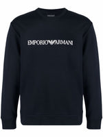 Blue Logo cotton blend sweatshirt 1