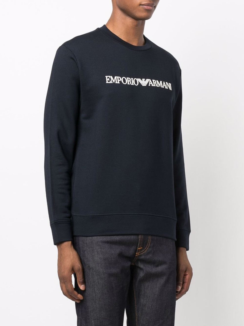 Blue Logo cotton blend sweatshirt 2