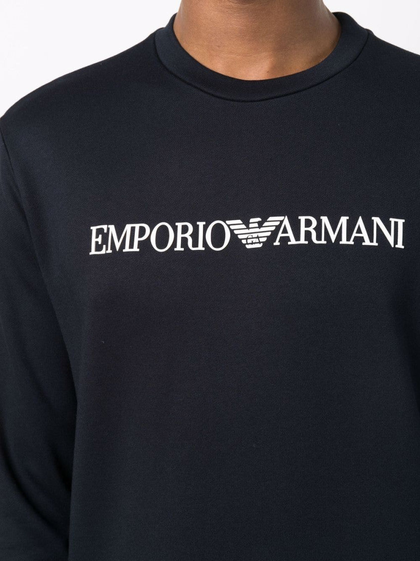 Blue Logo cotton blend sweatshirt 3