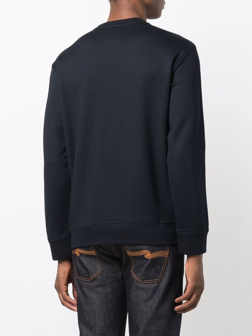 Blue Logo cotton blend sweatshirt 5
