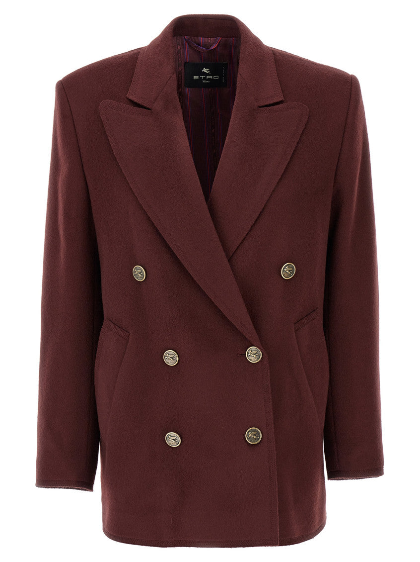 Maroon Double-breasted blazer 1