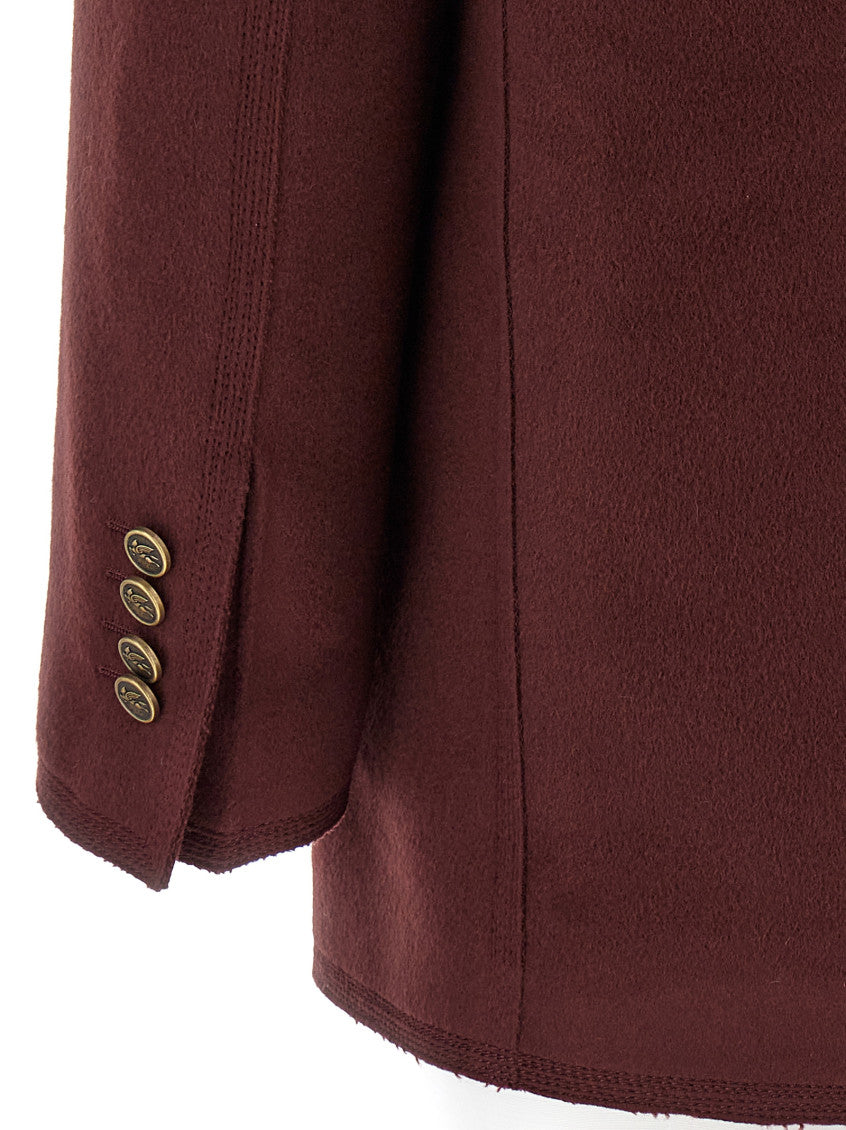 Maroon Double-breasted blazer 4