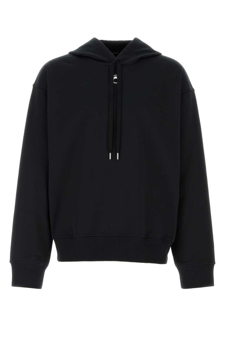 Black Solid Regular Hoodie 1