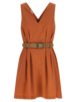 Orange V Neck Mini Dress 1