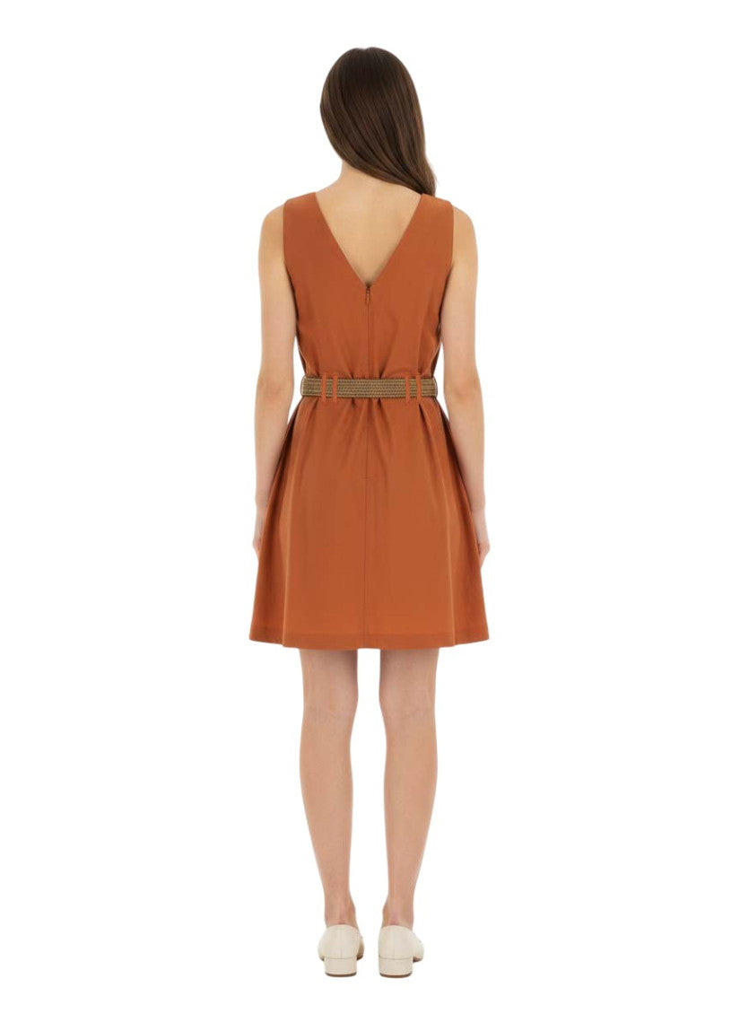 Orange V Neck Mini Dress 4
