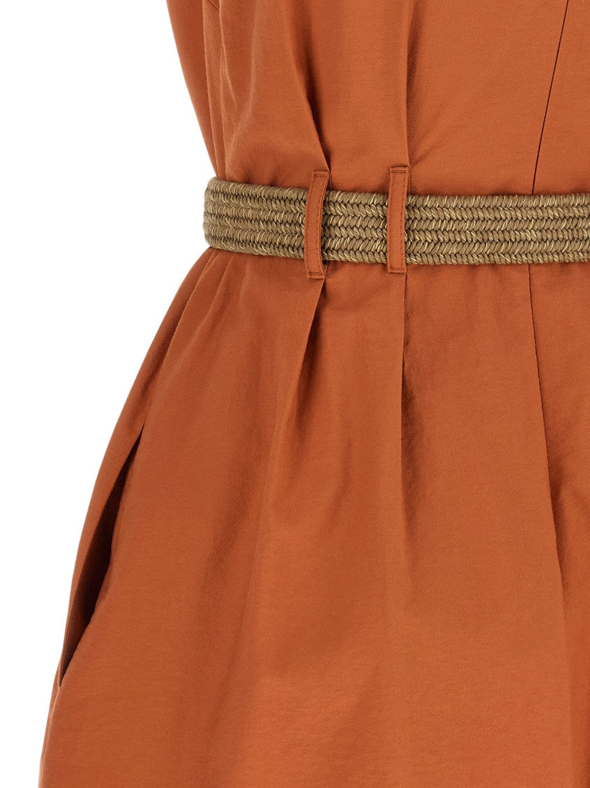 Orange V Neck Mini Dress 6