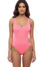 Pink Solid Swimsuit 1