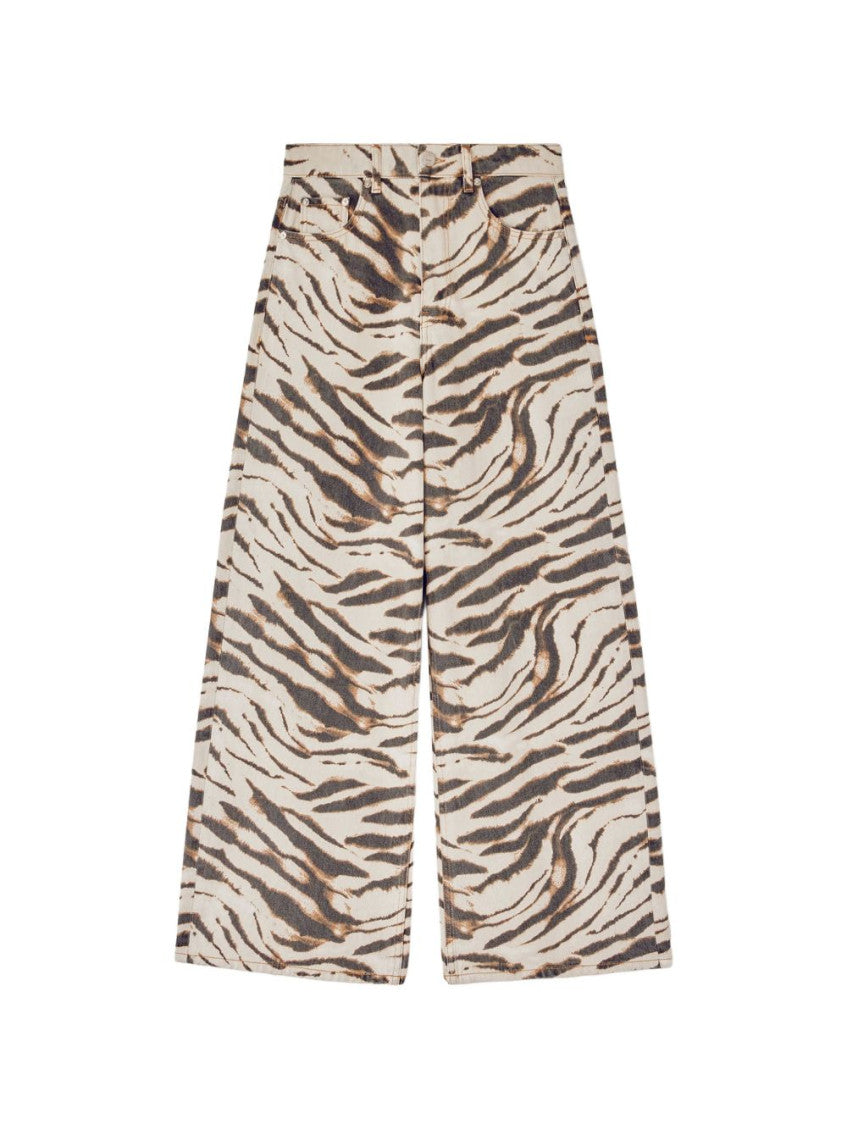 Brown Animal Print High Rise Jeans 1