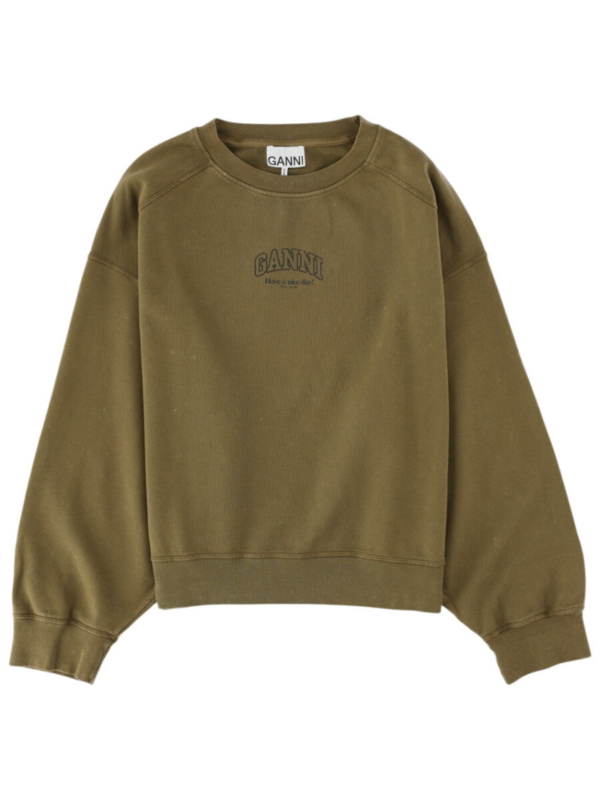 Green Logo Crew Neck Sweatshirt 1