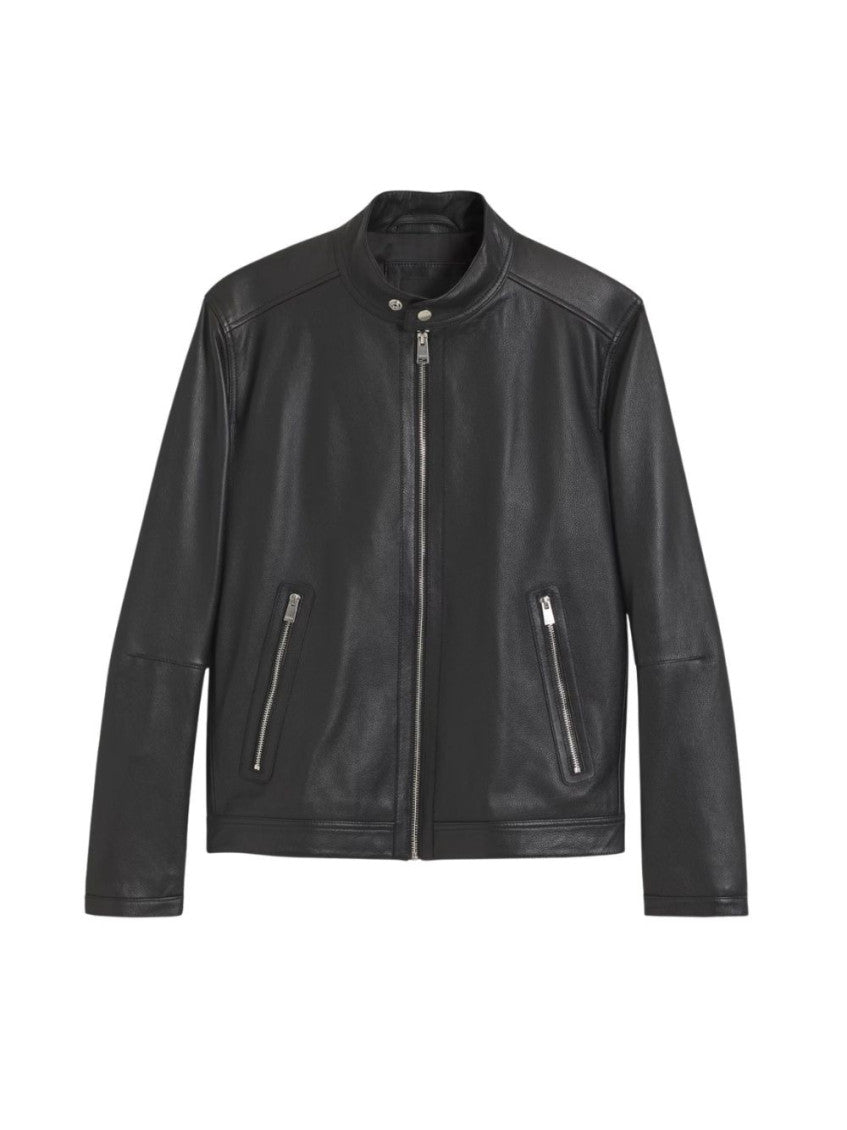 Black Mandarin Collar Jacket 1