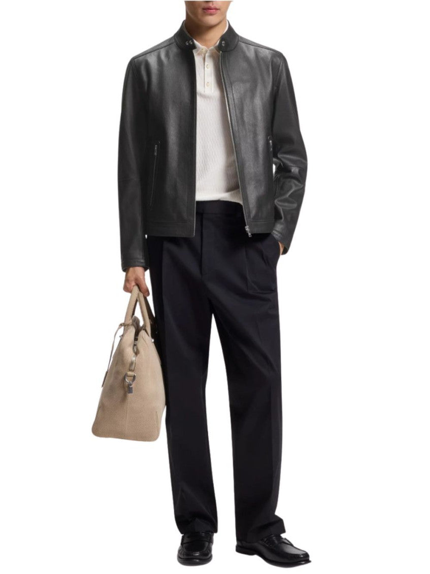 Black Mandarin Collar Jacket 4