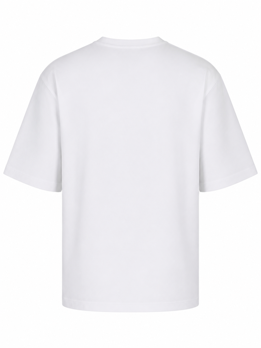 White Crew Neck T-Shirt 2