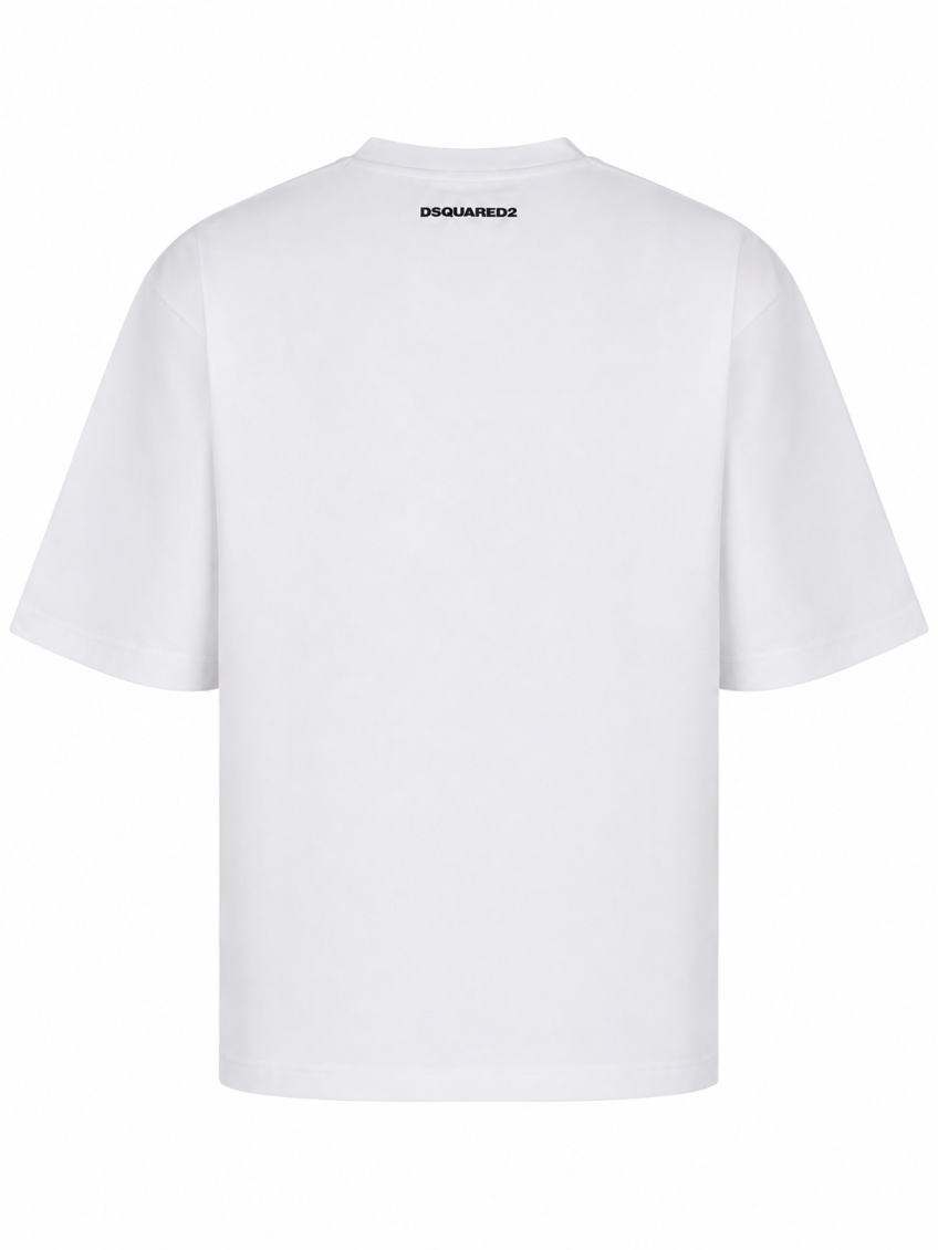 White Crew Neck T-Shirt 2