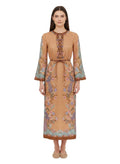 Multicolor Floral Round Neck Midi Dress 1