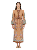 Multicolor Floral Round Neck Midi Dress 1
