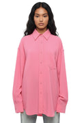 Pink Oversized Solid Shirt 1