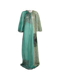 Green Paisley Round Neck Maxi Dress 1