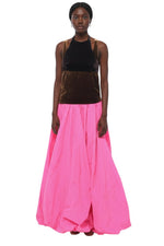 Pink Color Block Halter Neck Maxi Dress 1