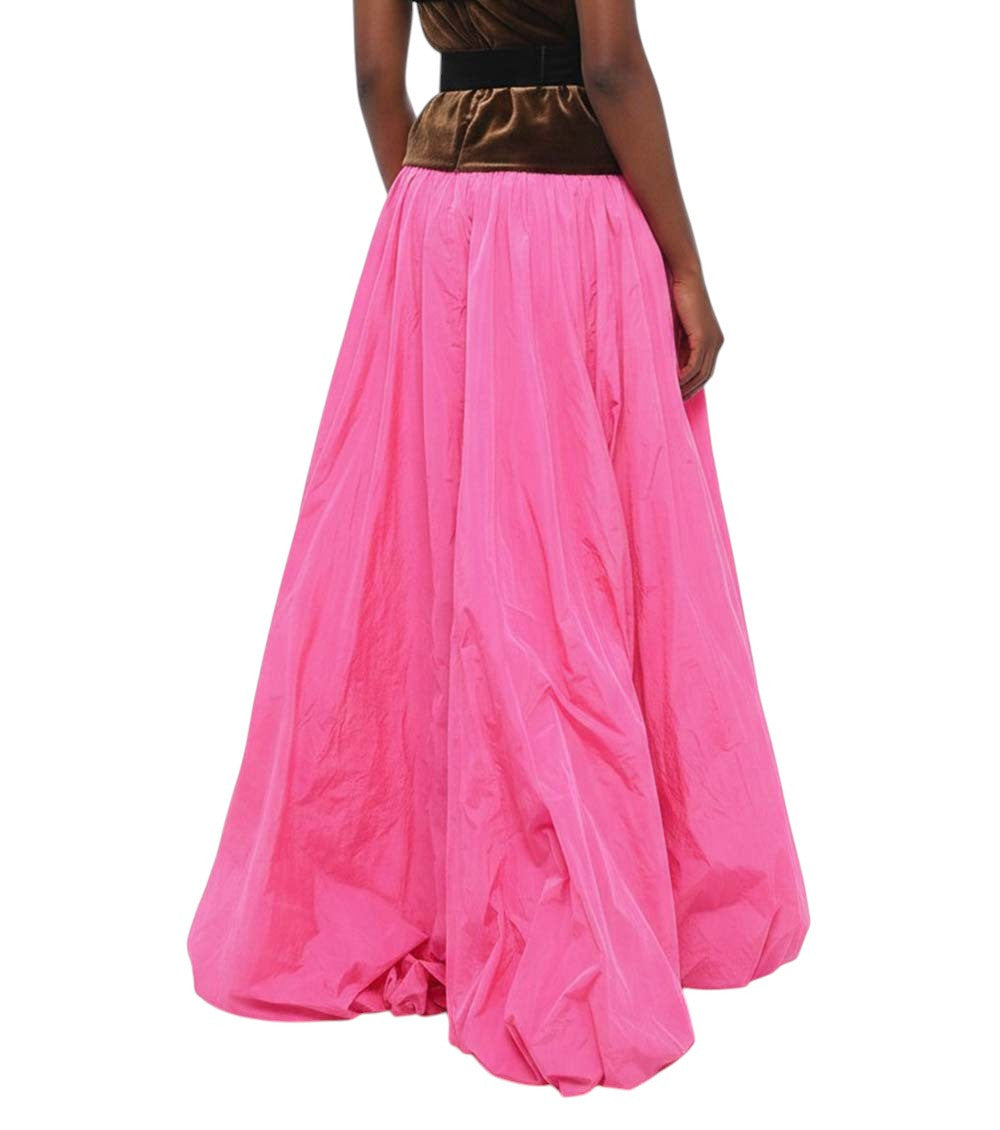 Pink Color Block Halter Neck Maxi Dress 2