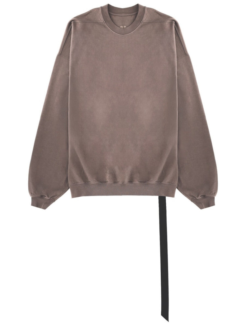 Taupe Solid Crew Neck Sweatshirt 1