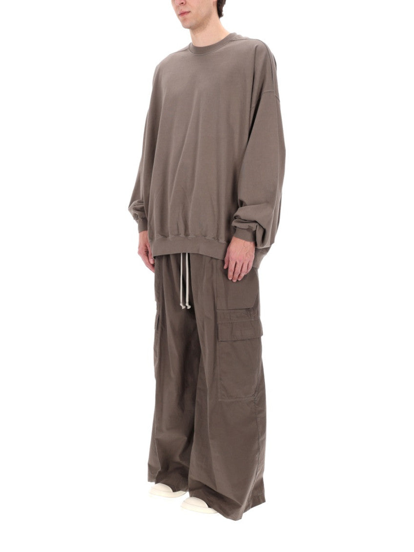 Taupe Solid Crew Neck Sweatshirt 2