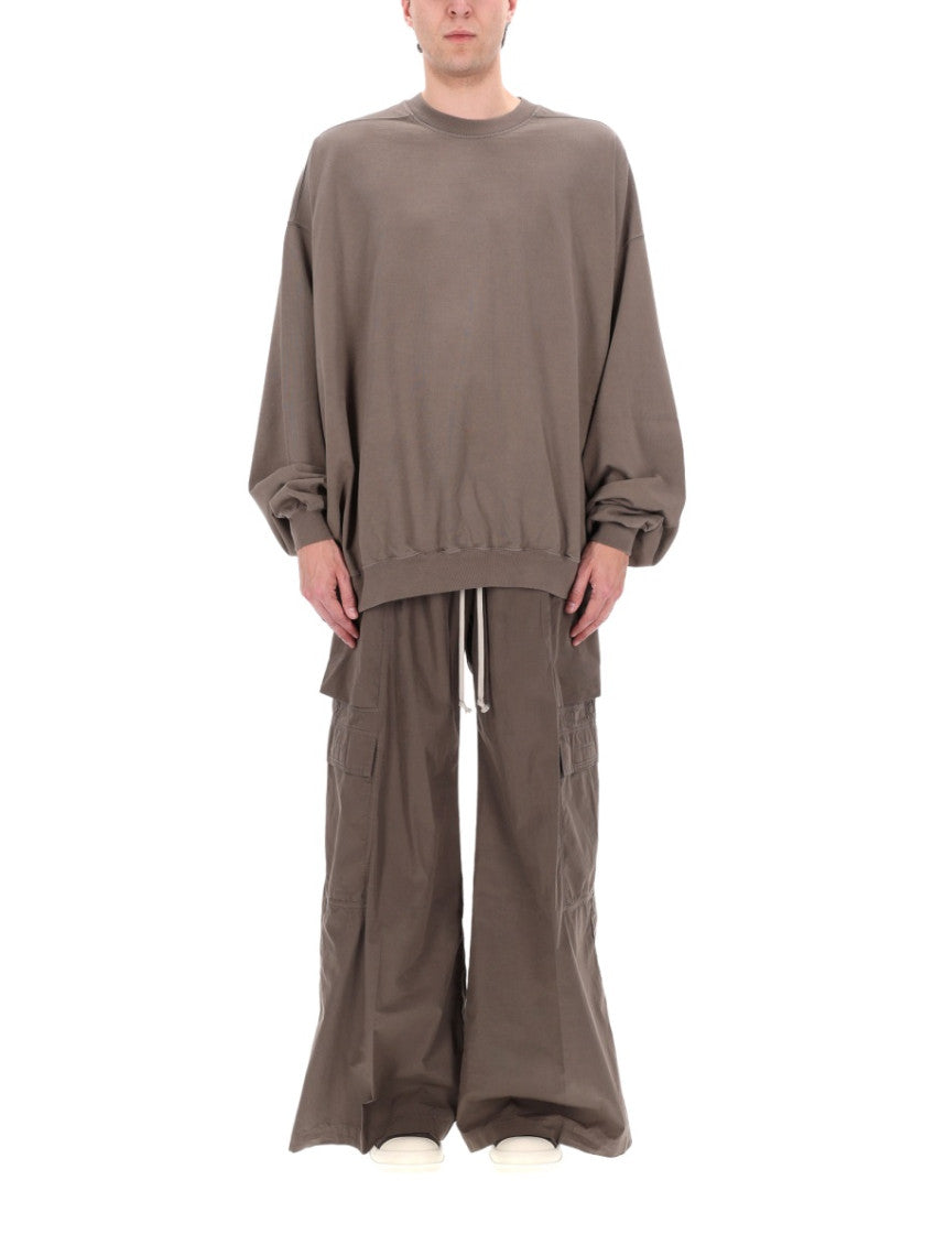 Taupe Solid Crew Neck Sweatshirt 3