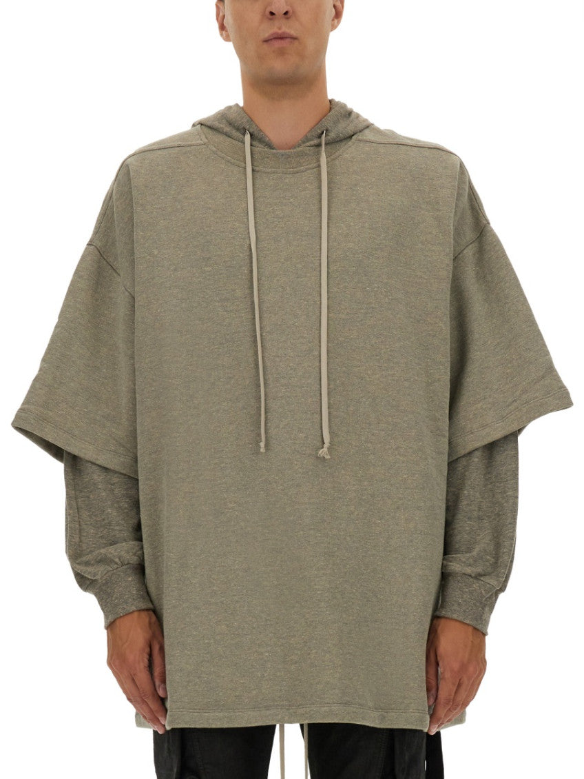 Grey Solid Hood Sweatshirt 1