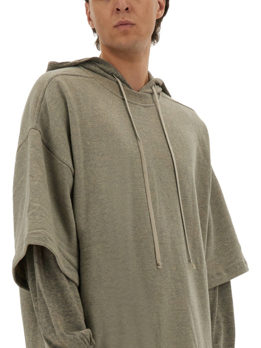 Grey Solid Hood Sweatshirt 4