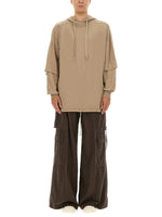 Beige Oversized Solid Hoodie 1