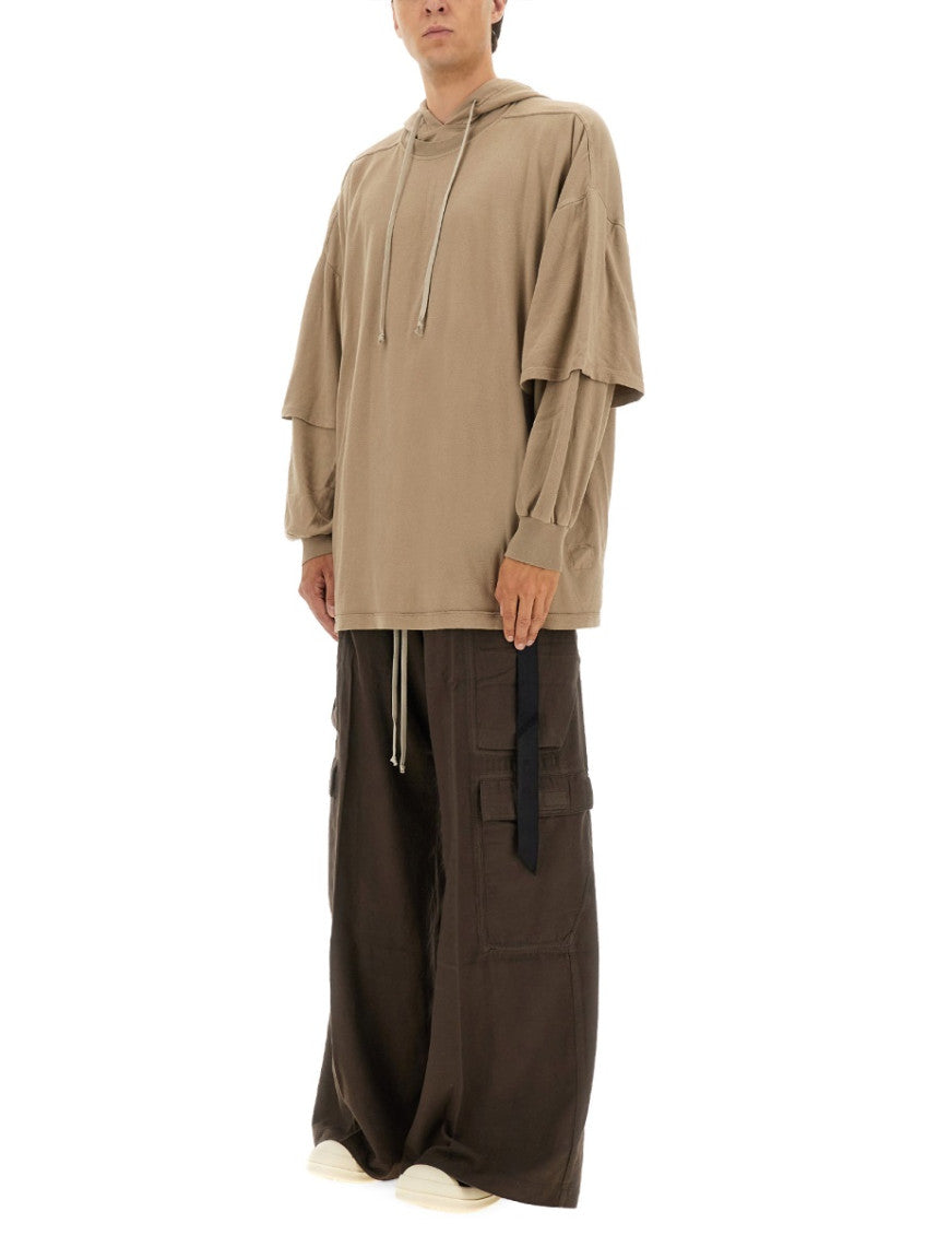 Beige Oversized Solid Hoodie 2