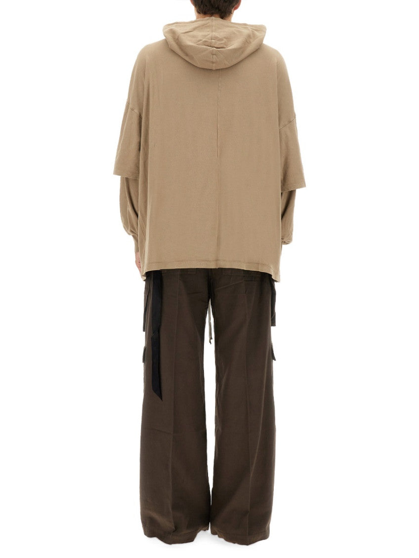 Beige Oversized Solid Hoodie 3