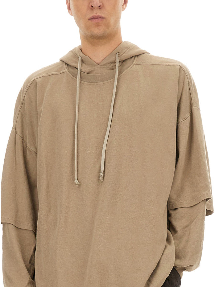 Beige Oversized Solid Hoodie 4