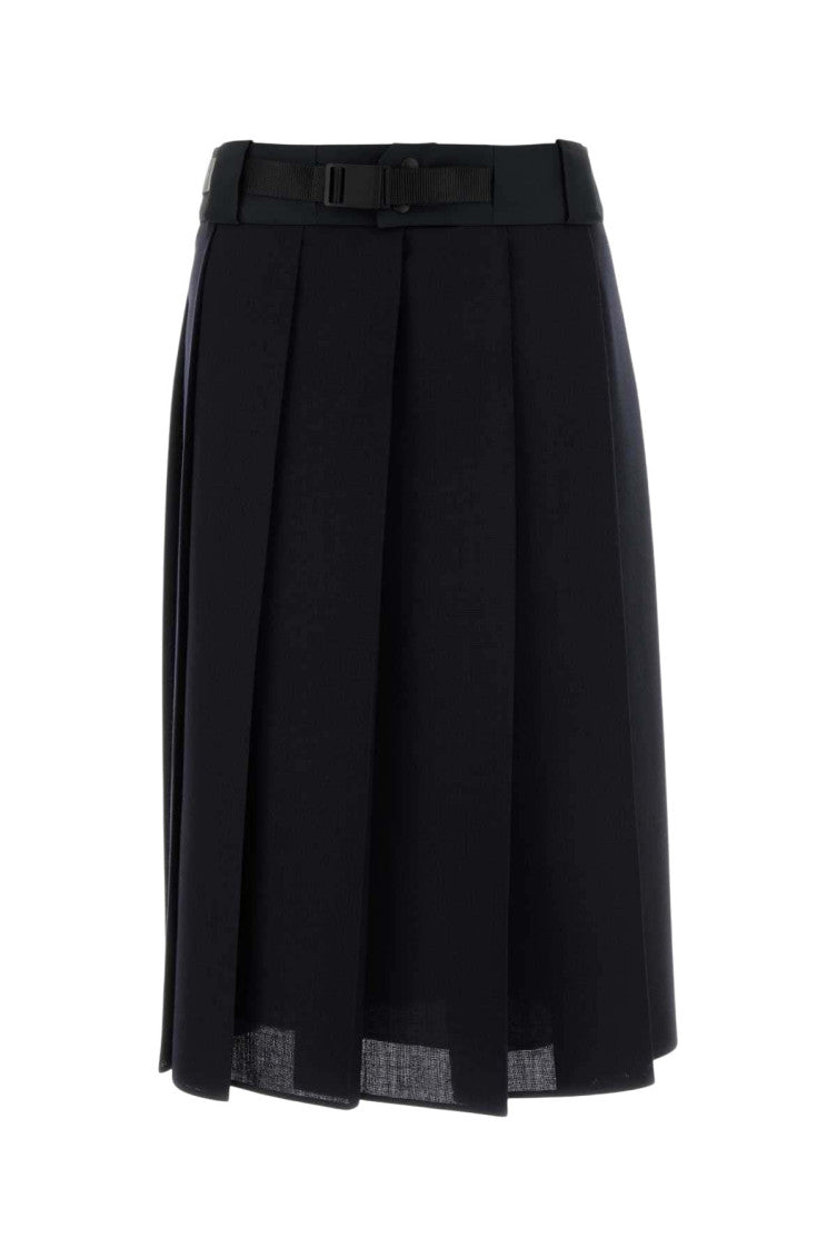 Black Pleated Midi Skirt 1