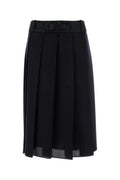 Black Pleated Midi Skirt 1