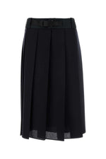 Black Pleated Midi Skirt 1