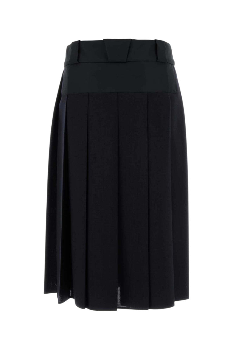 Black Pleated Midi Skirt 2