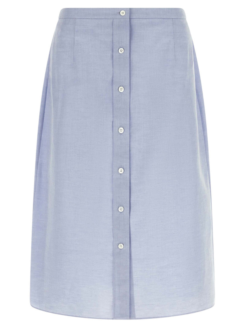 Grey Solid Midi Skirt 2
