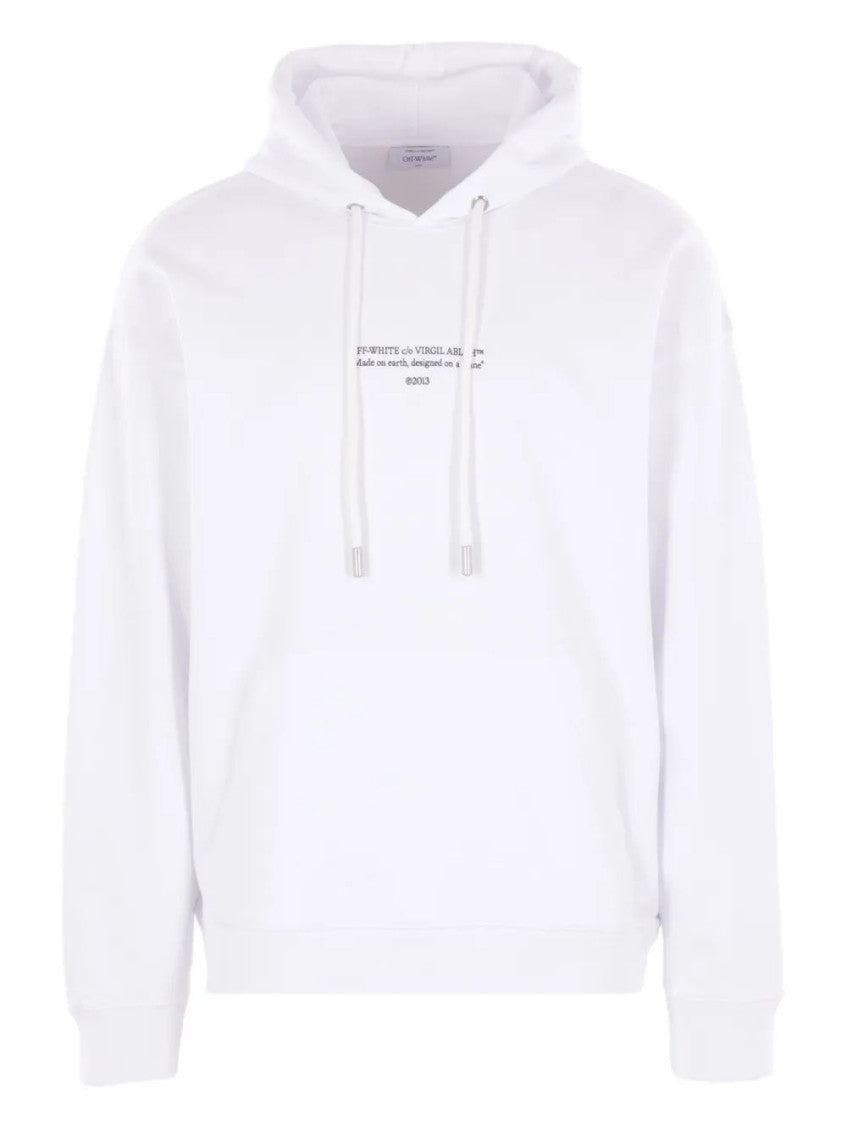 White Printed Regular Hoodie 1
