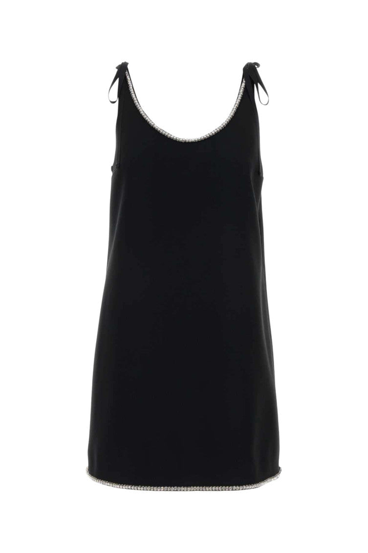 Black Embellished Scoop Neck Mini Dress 1