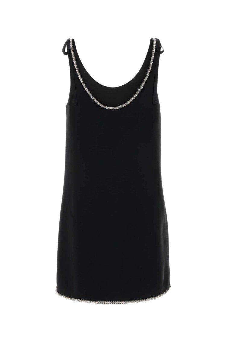 Black Embellished Scoop Neck Mini Dress 2