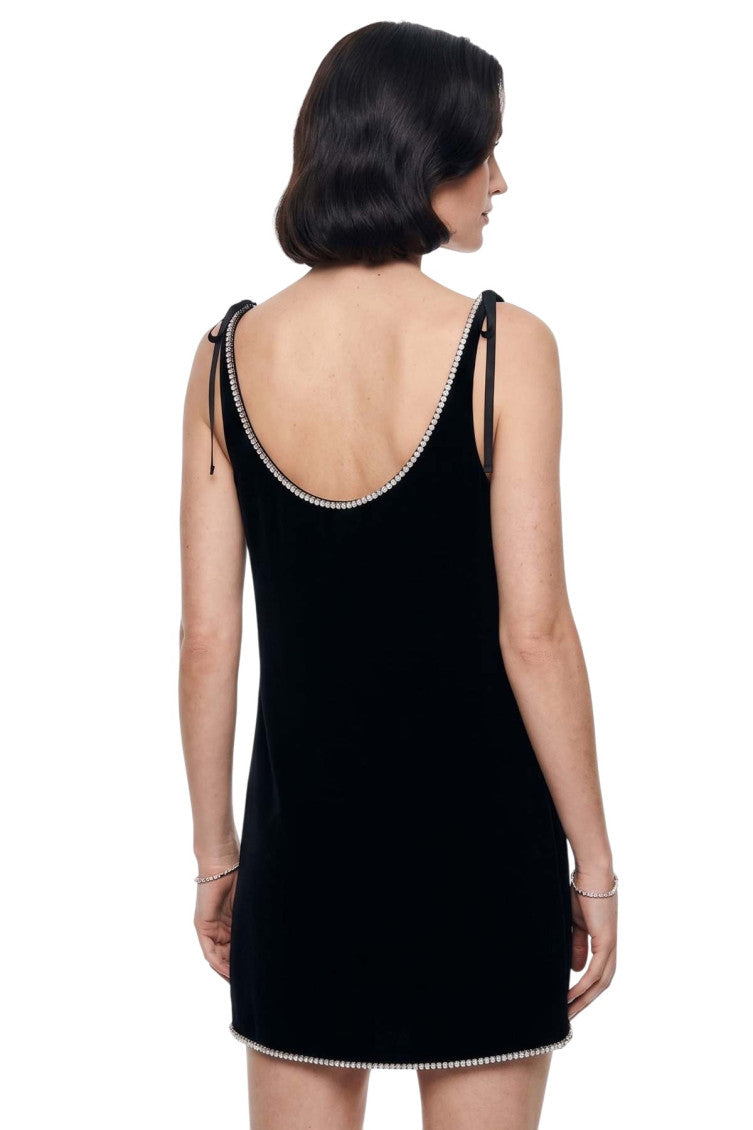 Black Embellished Scoop Neck Mini Dress 4