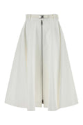White Zipper Midi Skirt 1
