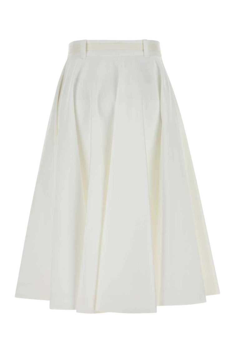 White Zipper Midi Skirt 2