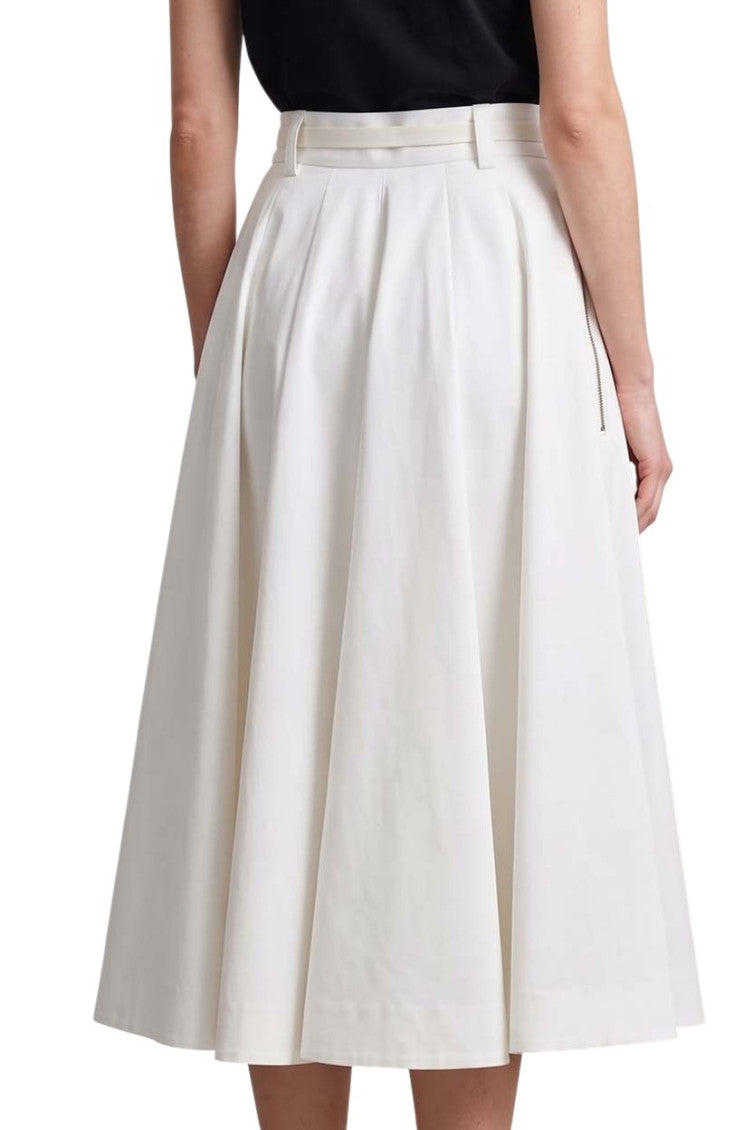 White Zipper Midi Skirt 4