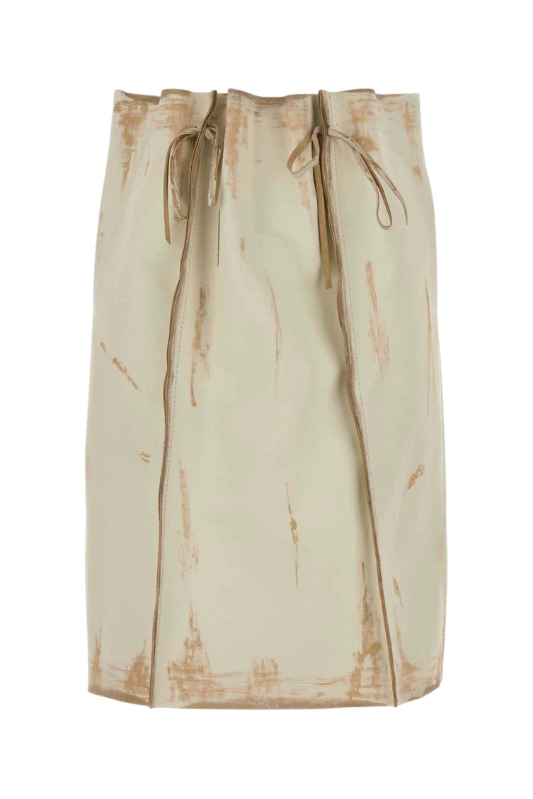 Beige Printed Knee Length Skirt 1