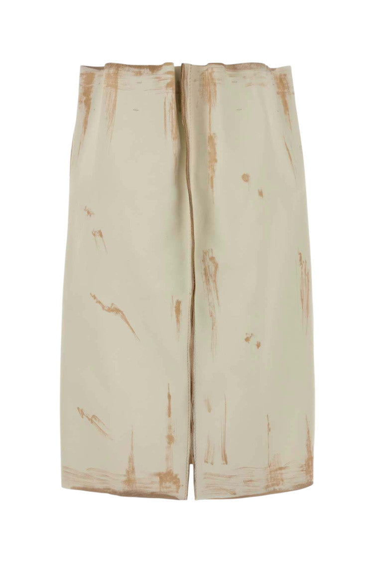 Beige Printed Knee Length Skirt 2
