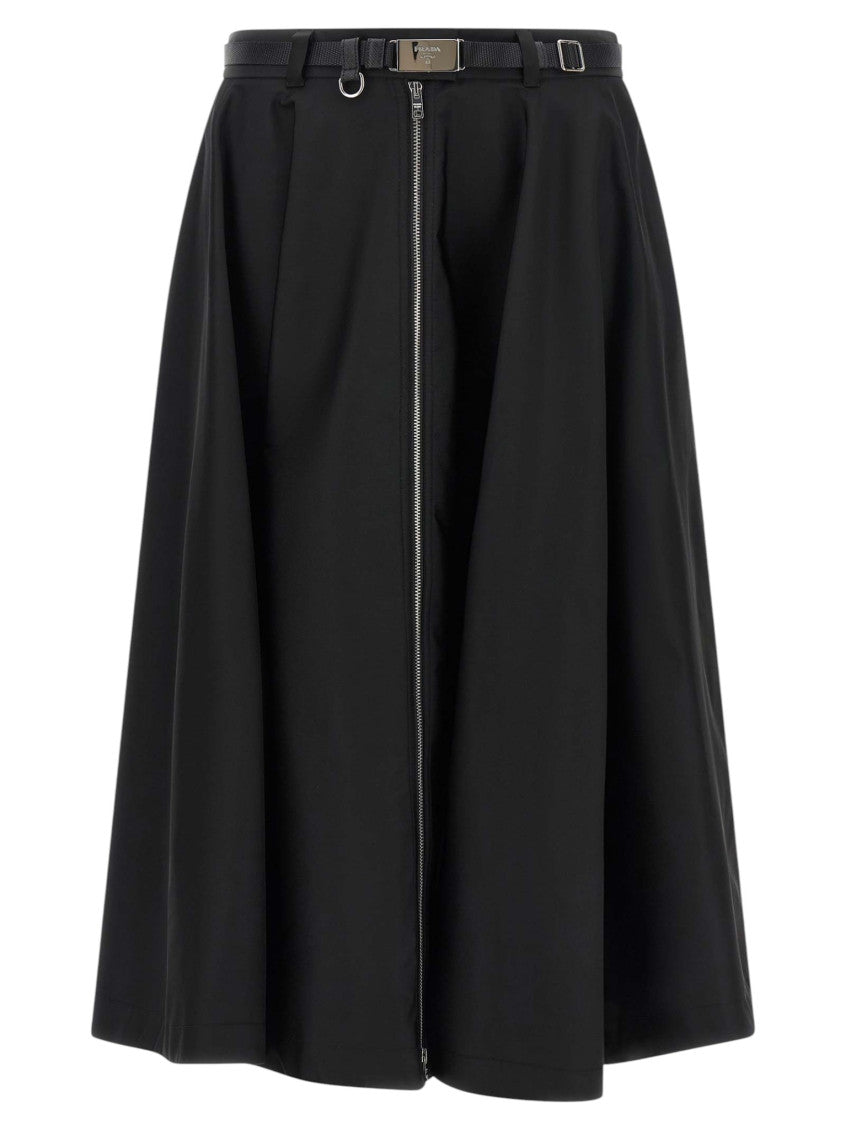 Black Solid Midi Skirt 1